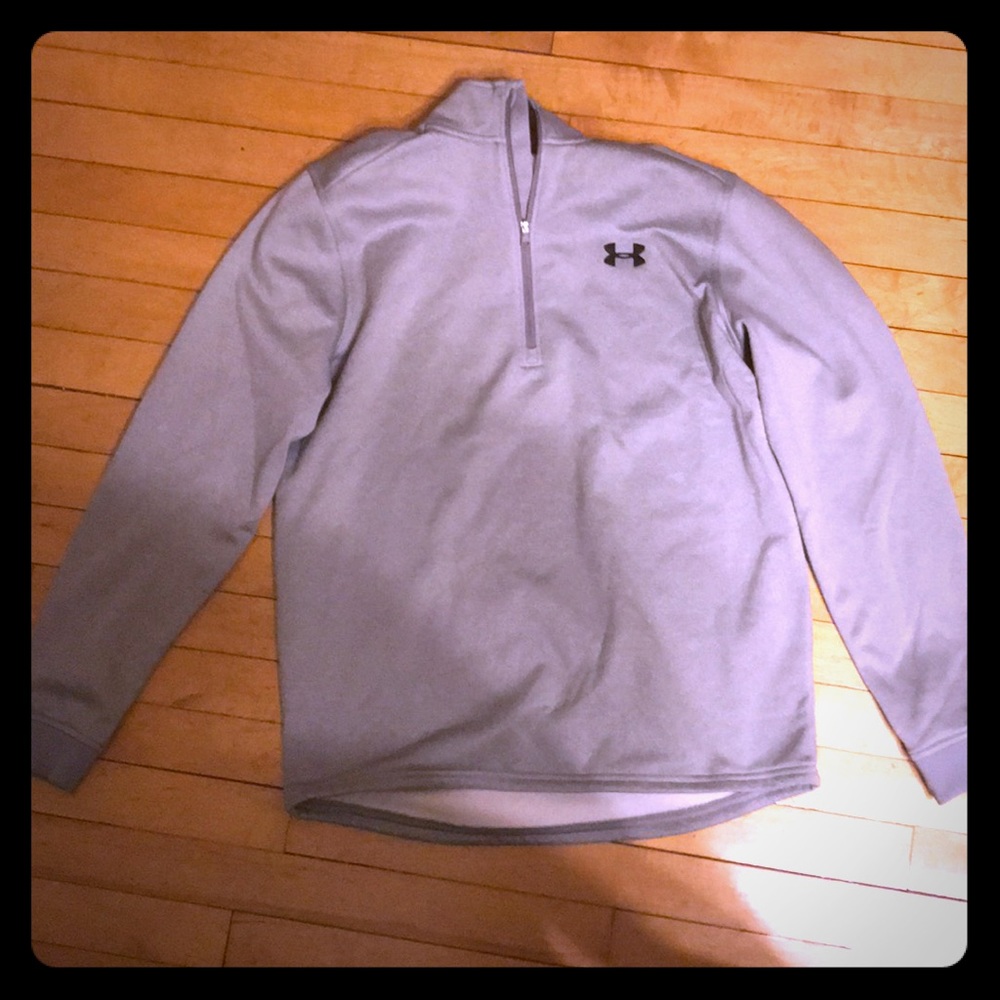 Under Armor cold gear Medium Silver Fleece 1/2 ZIP